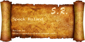Speck Roland névjegykártya